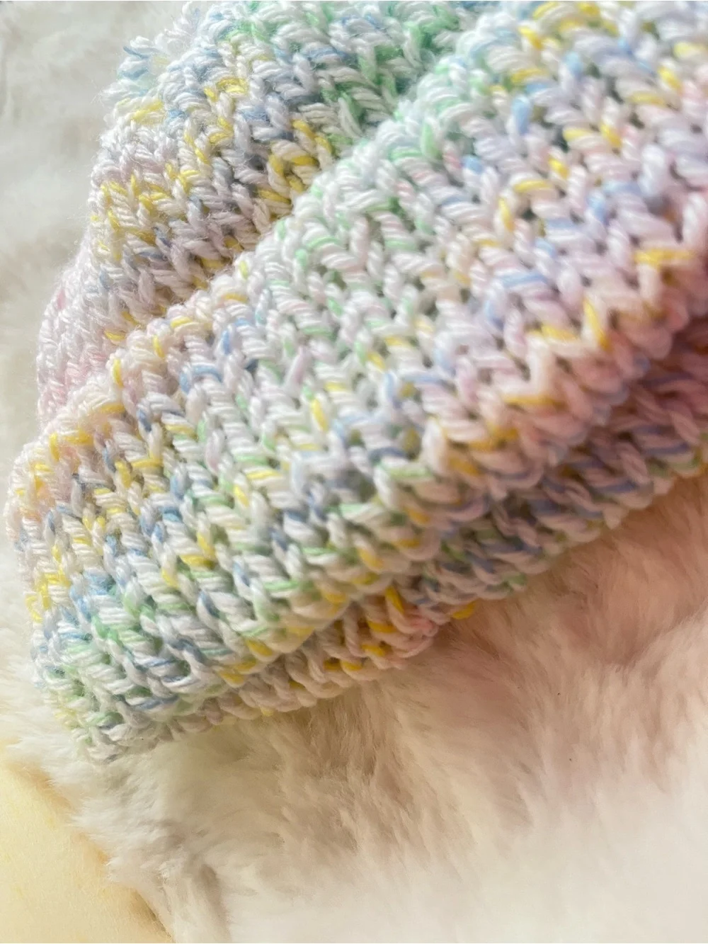 Pastel Multicolor Knit Beanie for Kids